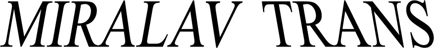 Logo-ul companiei Miralav Trans pe culoarea negru